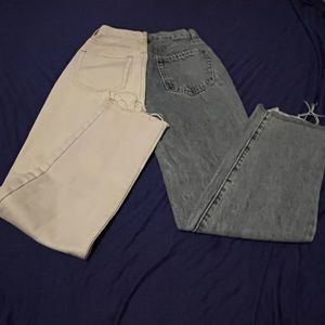 Pacsun double sided color high rise straight leg jeans